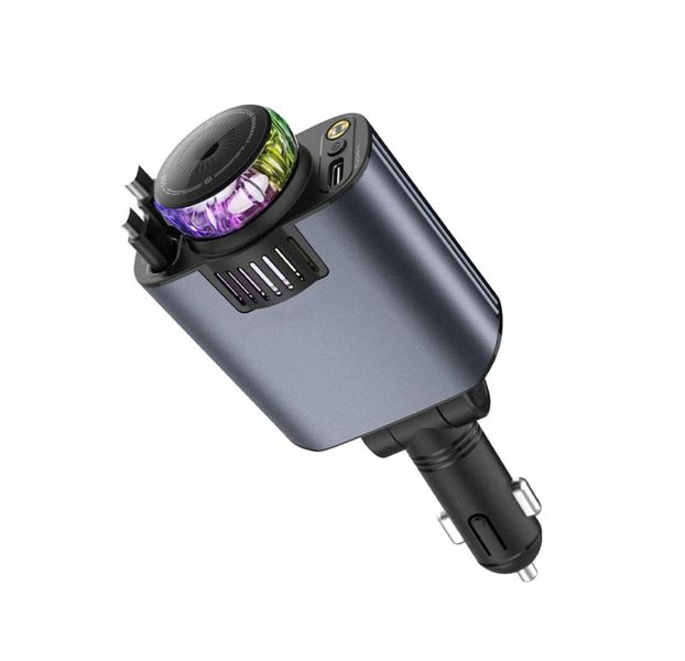 5-in-1 LED Star Light Car Charger Compatible with Type-C &amp; iPhone Devices