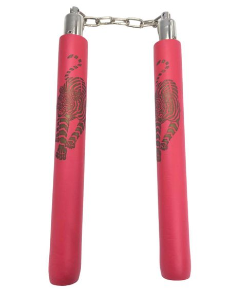 Foam Training Red Nunchuck - Steel Chain