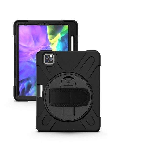 TUFF-LUV Armour Jack Rugged Case (Stand, Shoulder &amp; Hand Strap) for Apple iPad Pro 11" 2020/2021/2022/2023 (with Pen slot) - Black (only works on the