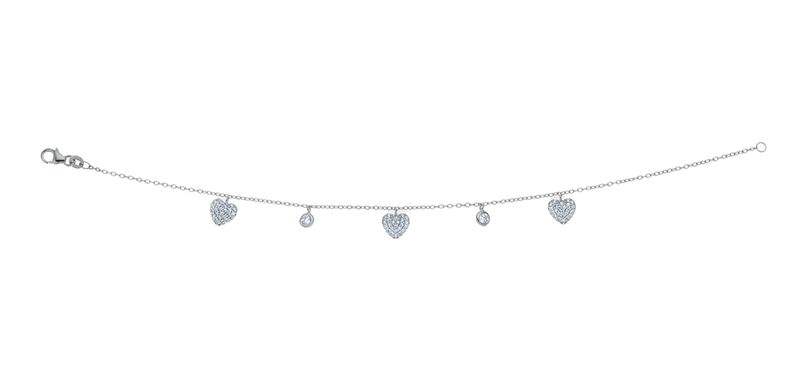 Hearts Bracelet - 925 Sterling Silver