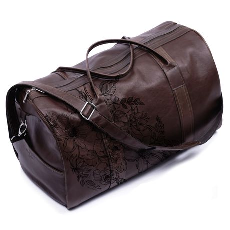 Genuine leather duffel bag floral illustrated Shop Today. Get it Tomorrow takealot