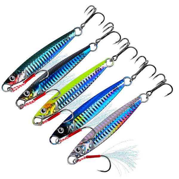 5Pcs PROBEROS LF149 Fishing Metal Jig Lure (17-60G, 5 Colors)
