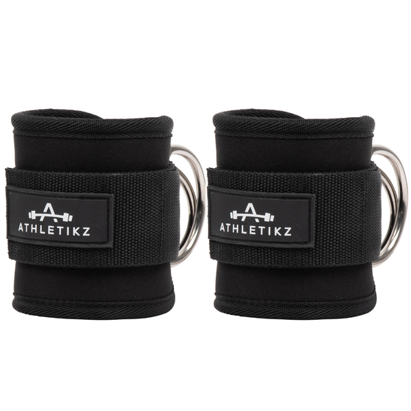 Athletikz Ankle Straps for Cable Machine &amp; Pulley - Gym Glute Cuffs -2 Pack