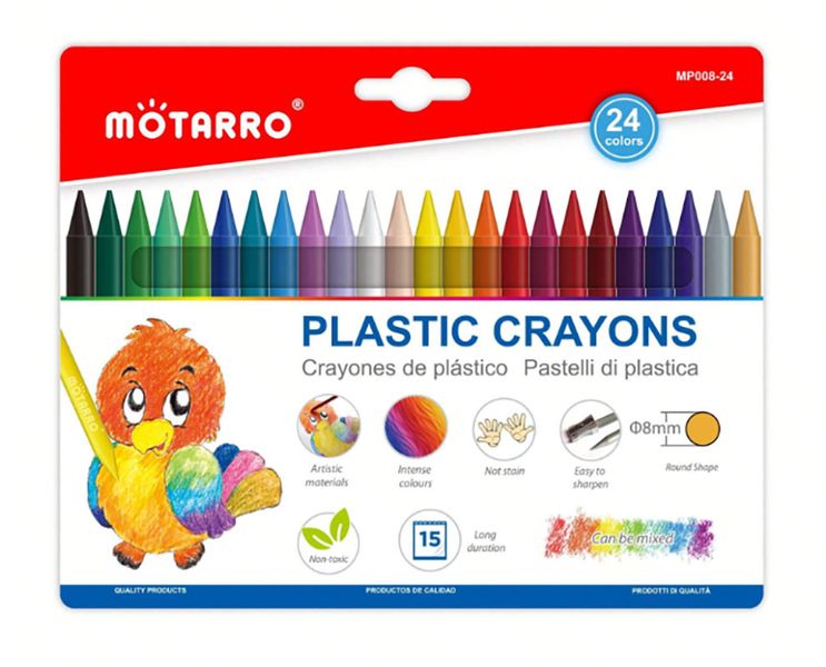 Motarro 24 Colors Plastic Crayon Set - For Drawing &amp; Art