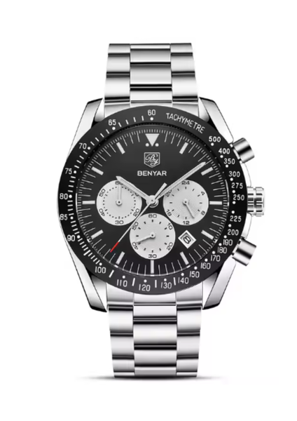 Benyar Steel Fusion Chrono Quartz Men's Watch - Stainless Steel