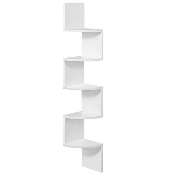 5-Tier Bookcase Display Unit White Modern and Stylish Storage Solution