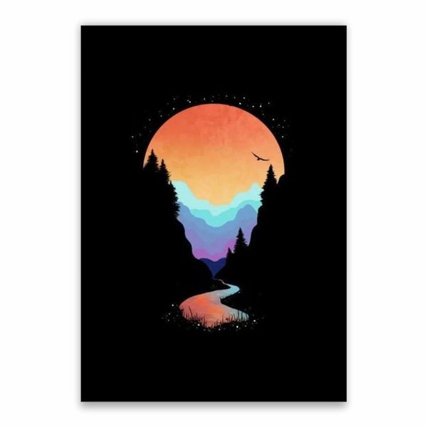 Landscape and River Art Poster - A1