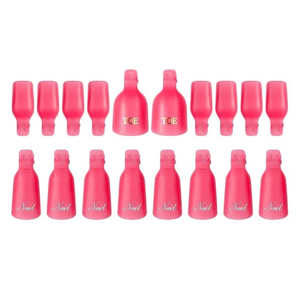 20-Piece Nail Polish Remover Soak-Off Clips - Pink