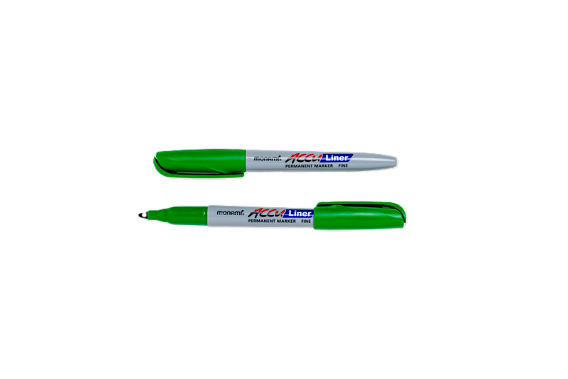 MONAMI Permanent Marker - Acculiner Fine Box 12's Green