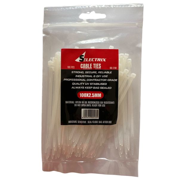 Selectrix Cable Tie 100mm X 2.5mm - 100 pack