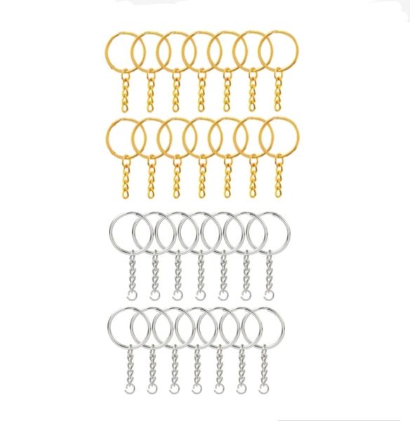 Key Ring Chain Bulk Set - Silver &amp; Gold 28 Piece