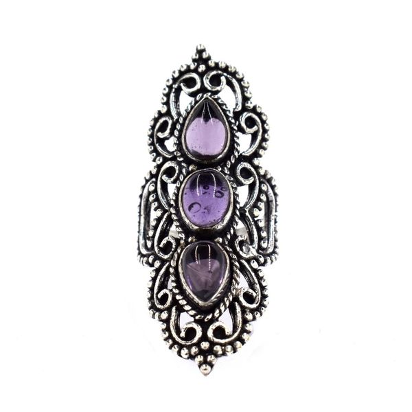 Harmoni Triple Amethyst Stone Ring-HR12