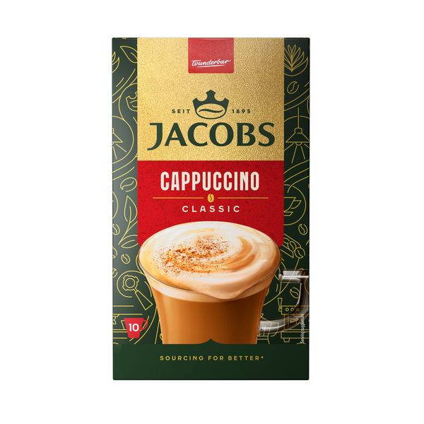 JACOBS Classic Cappuccino Instant Coffee - 10 pack (10x14.8g)