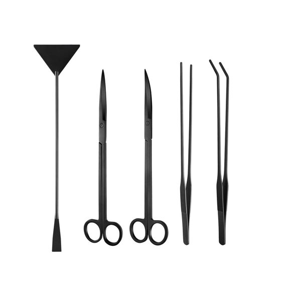 Black Stainless Steel Aquarium Aquascaping Tool Set-5 Piece