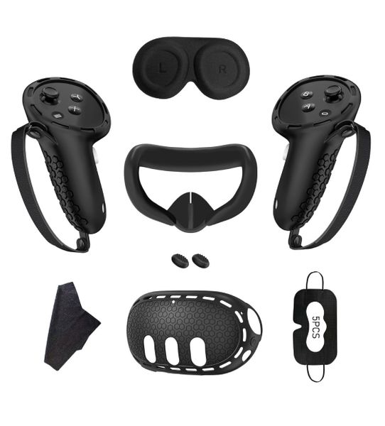 7 in 1 Soft Silicone Cover Set Compatible With Meta/Oculus Quest 3,Washable