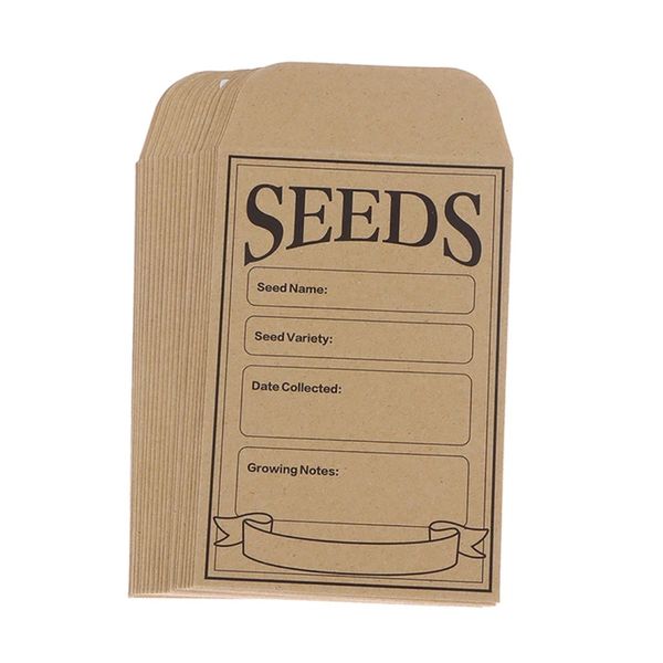 Garden Paper Seed Adhesive Envelope Packets (12cm) - 12 Pieces