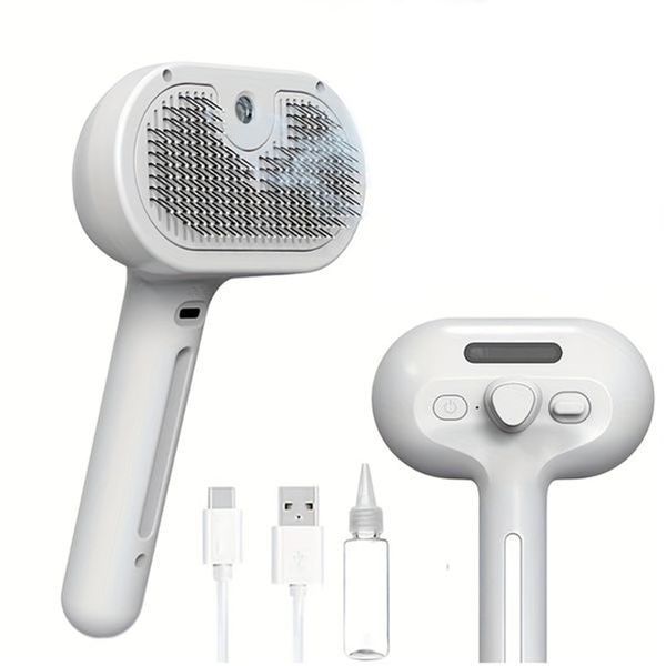 3-in-1 Self-Cleaning Steam Pet Grooming Brush for Cats and Dogs Grooming