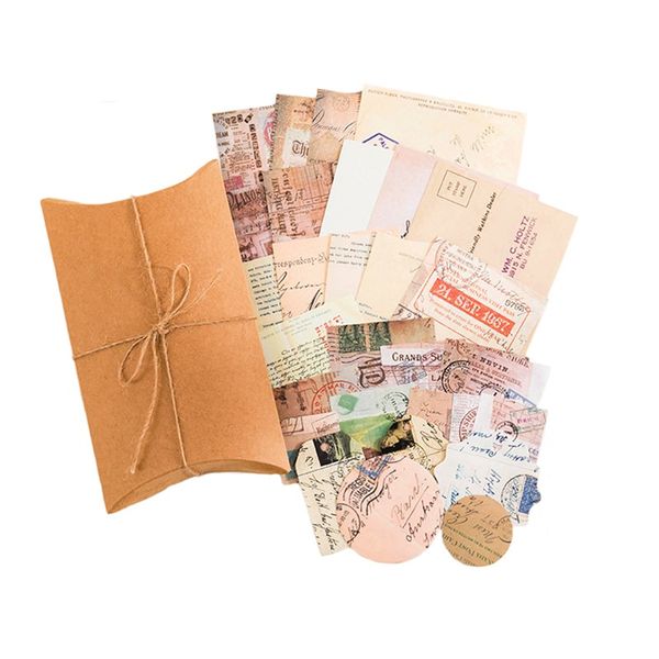 Scrapbooking Paper Supplies Set Journaling Vintage Stamps - 30 Pieces