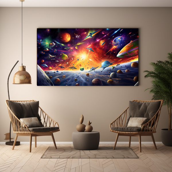 Canvas Wall Art - Space Race Adventure - BK0040