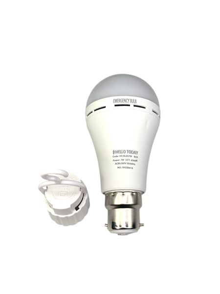 7W Emergency LED Light Bulb - 2-Pin Base - Cool White