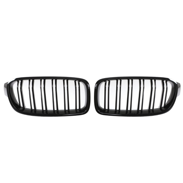 KR Aftermarket Double Slat Black Grill Compatible With BMW F30 (2012-2018)