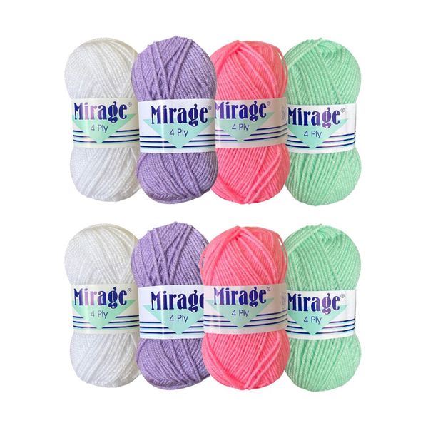 Elle Mirage 4-Ply (8x 25g balls) - Fairy Floss