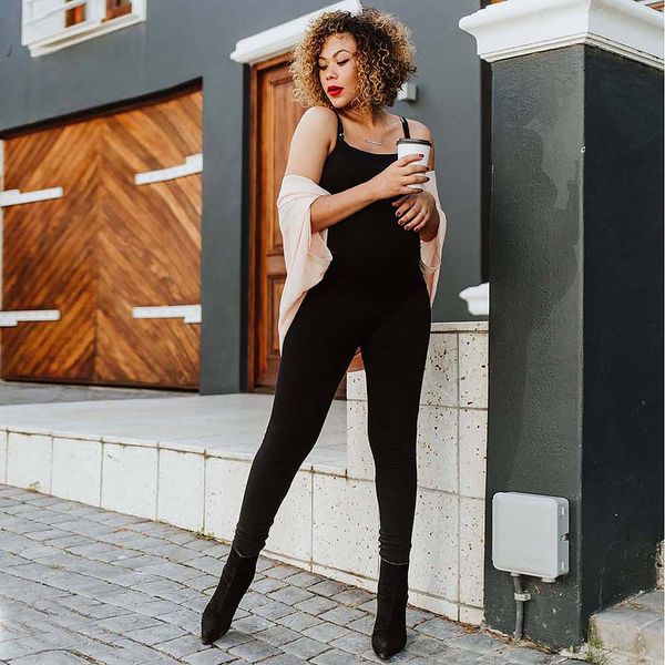 Hannah Grace Over the Belly Black Tights