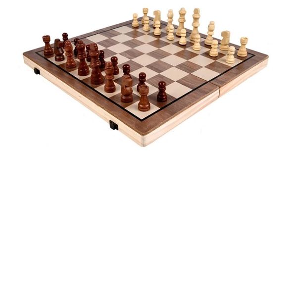 Yas-Wooden Foldable Hand Crafted Travel Chess Board Game