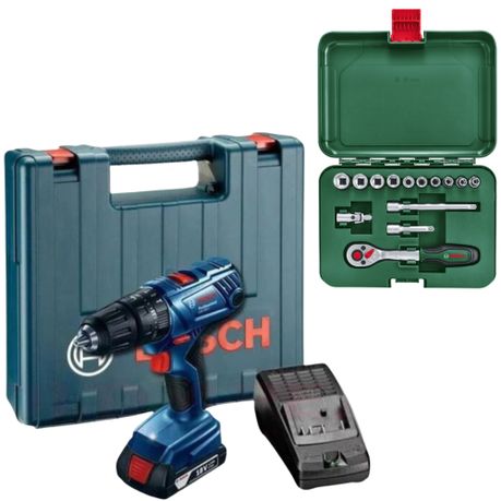 Bosch GSB180 LI Cordless Drill with 14 Piece 1 4 Drive Socket