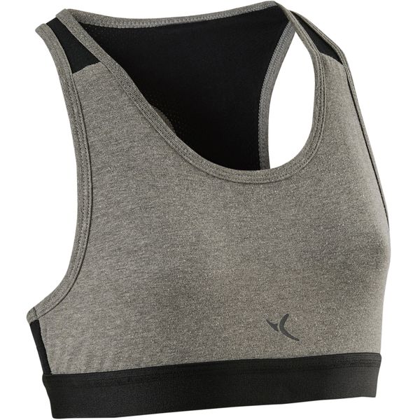 Domyos Girls' Basic Sports Bra - Grey