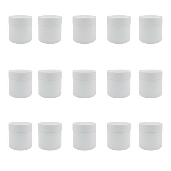 15 Pack 50g White Plastic Tubs with Lids - Reusable Storage Containers
