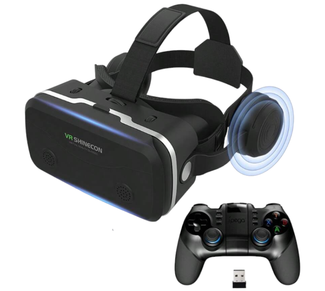 SHINECON - SC-G15E - Stereo Sound VR Headset With Gaming Controller - Black