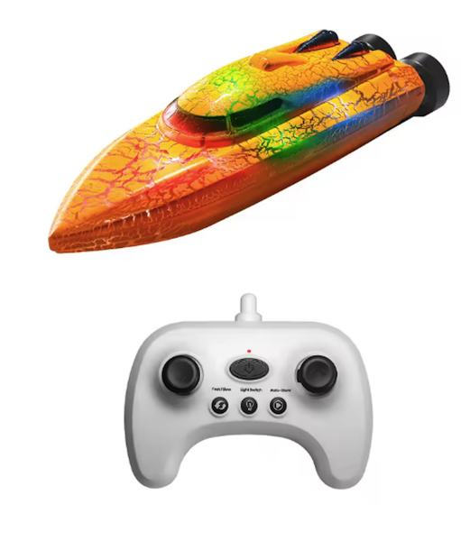 Micro Remote Control Boat 360-degree Flip with LED Light Effects