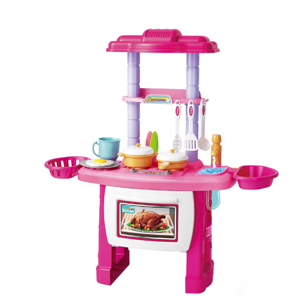 Little Girl Play Pretend Kitchen Playset Toy - Pink