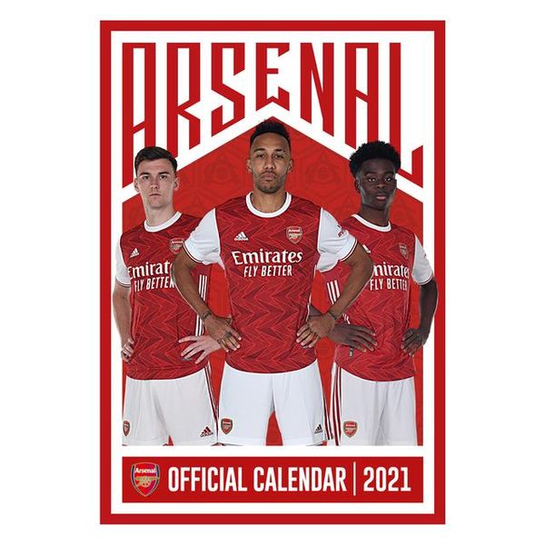Arsenal FC Official 2021 A3 Wall Calendar