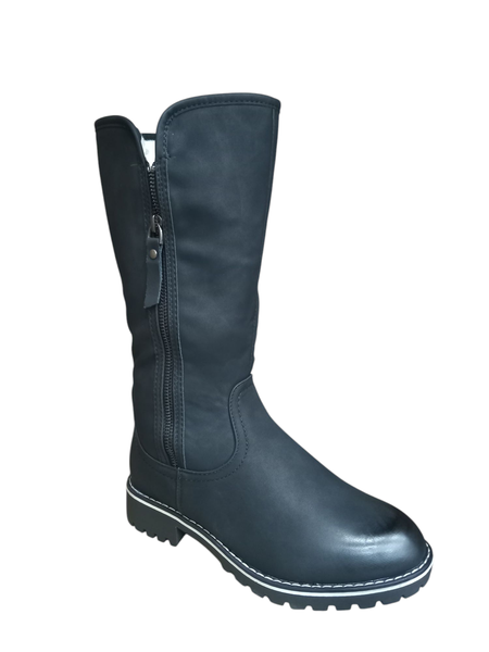 Earthly Elegance Midcalf Zip Up Sole Boots