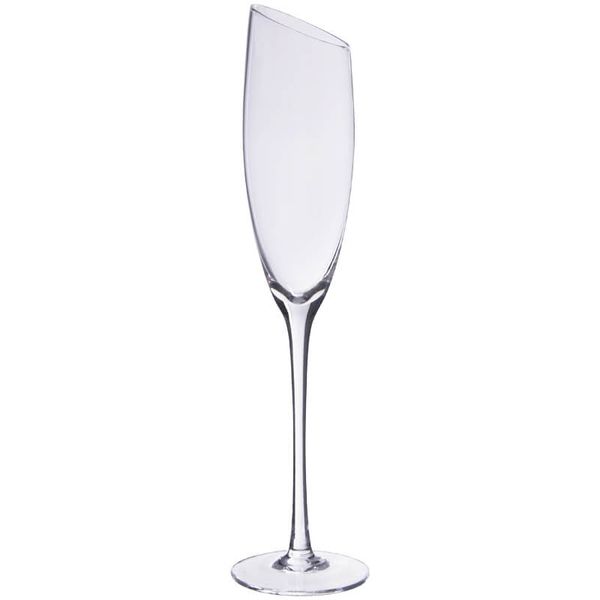 Slanted Glass Champagne Flute 130ml - Set of 4