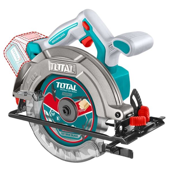 Total Cordless Circular Saw 20V 5200Rpm 165Mm (6-1/2") Excl. Batt/Char