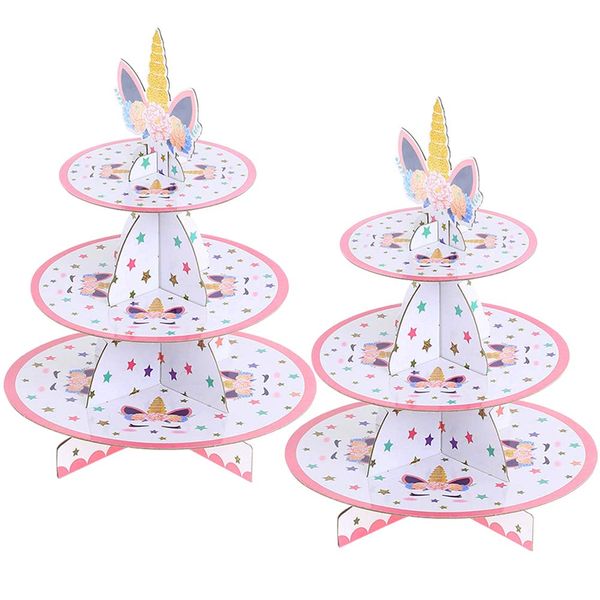 3 Tier Unicorn Cupcake Stands (Set of 2)