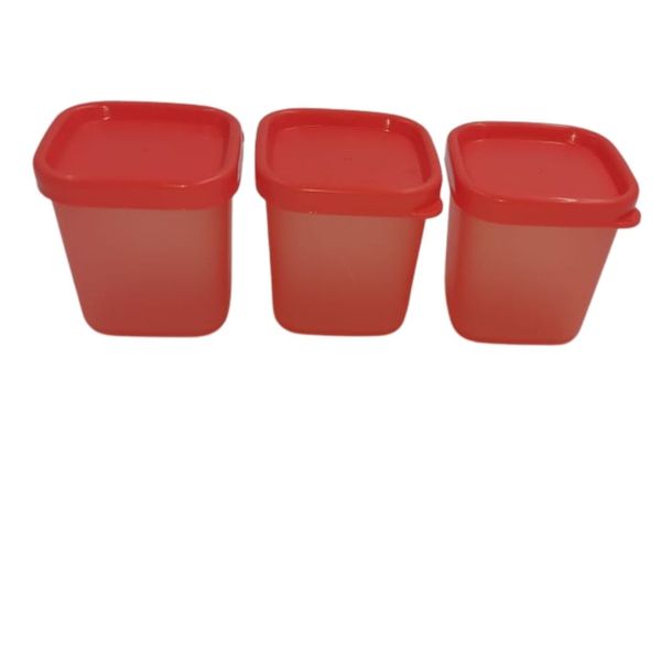 Tupperware set of 3 Cubic container - Peach