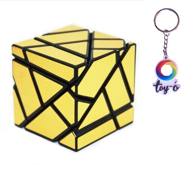 Toy-O Gold Transformer Speed Cube Educational Toy plus Toy-O keyring