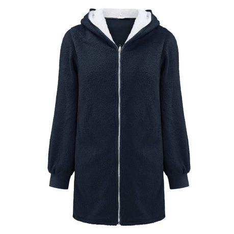 Fashion Side Zipper Plus Fleece Coat Hooded Jacket Winter Sweatshirt Women's  Coat, Coats & Jackets