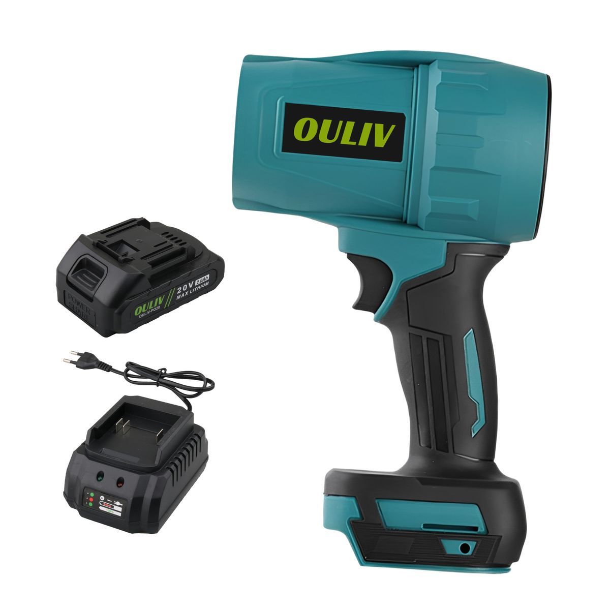 OULIV Brushless High Speed Turbo Blower Set-Includes Battery & Charger