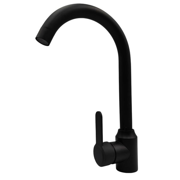 Black Matte Finish Kitchen Sink Faucet - Single-Handle