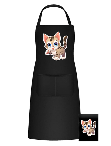 Kitten Cat 22 Kawaii Sticker Theme Aprons Birthday Christmas Gift 502