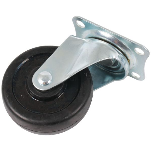 Rubber Castor Wheel with Swivel - 75mm (40kg Capacity)