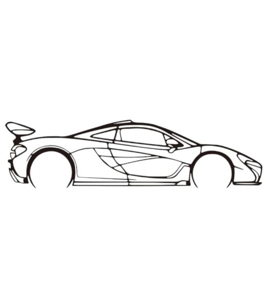 40cm - Sports Car Metal Home Decor Wall Art - Black