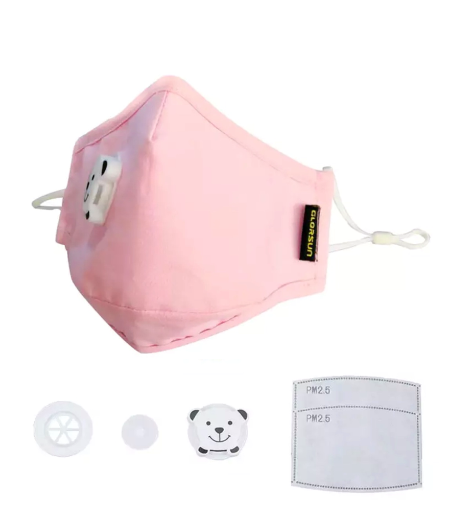 Kids Face Mask Pink - with Breathing Valve and Filter - 5 Mask | Shop ...