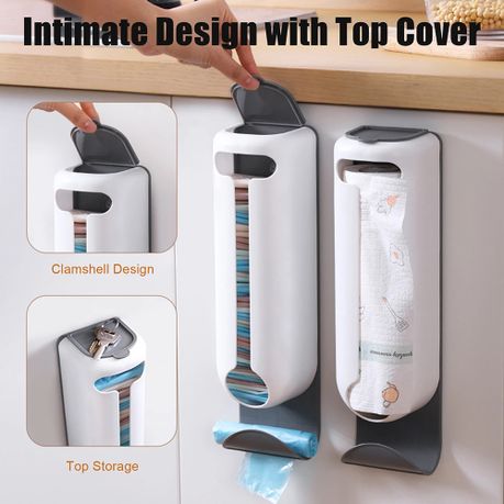 1X Trash Bag Storage Box Garbage Bag Dispenser for Wall Mounted Grocery  Holder