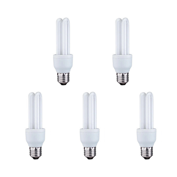 5Pieces Energy Saving Three Color E27 Screw Mouth White Light Bulb -13W